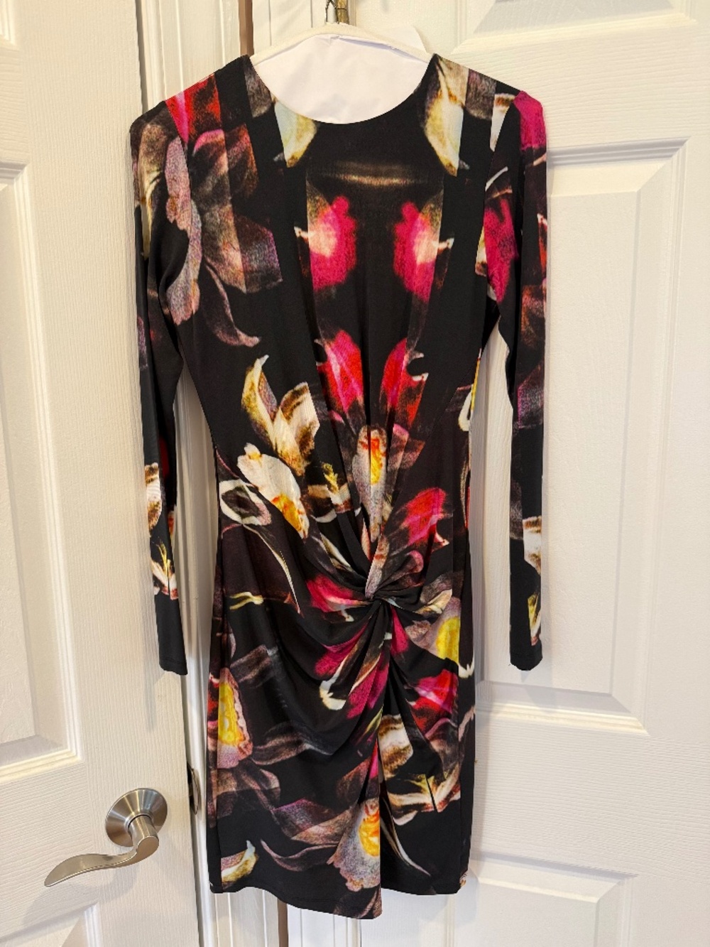 Ted Baker Black Floral Long sleeve dress size 1